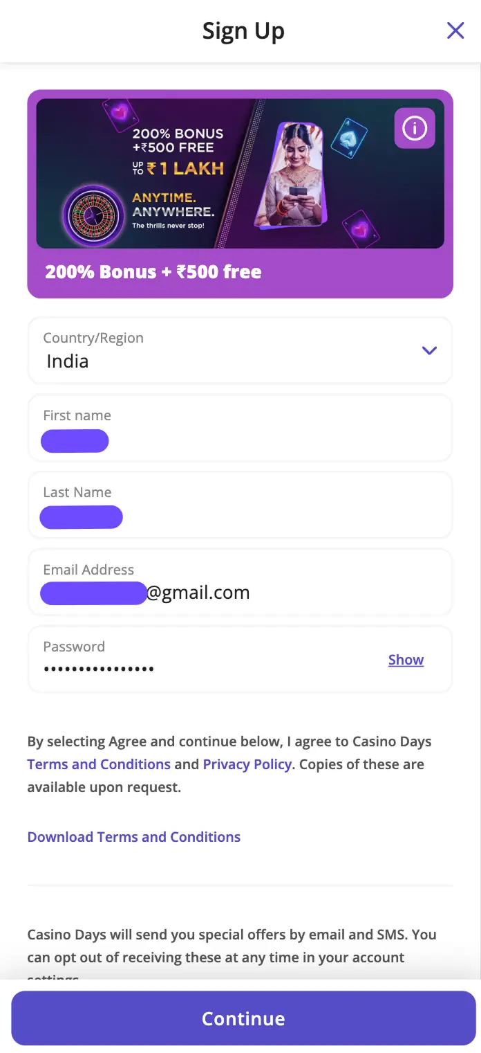 Casinodays — Casinodays login